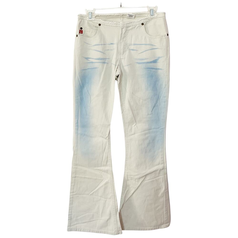 Mudd Y2K Low Rise Flare Distressed Wide Leg Jeans Pants Size 5